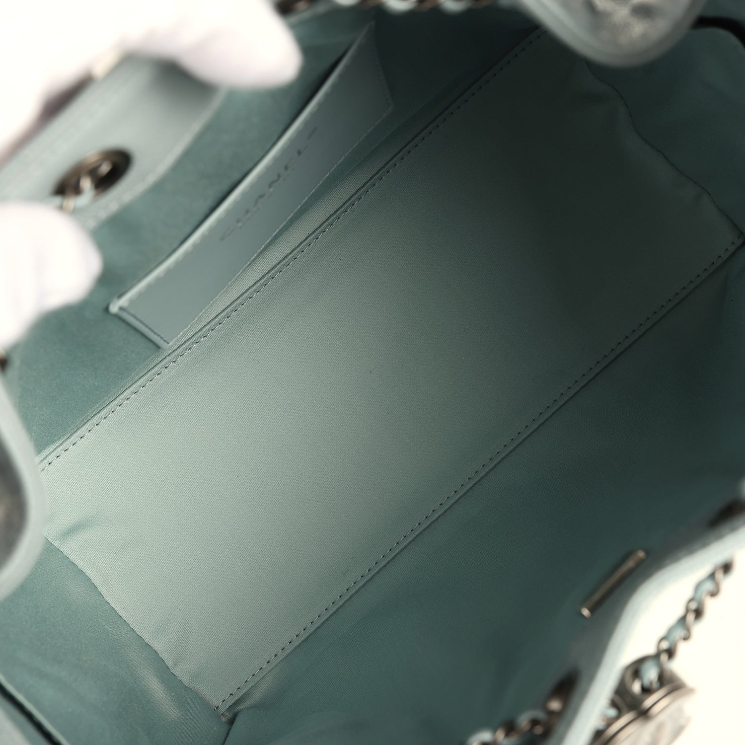 Chanel Small 25 Hobo Bag Light Blue Caviar Aged Ruthenium Hardware