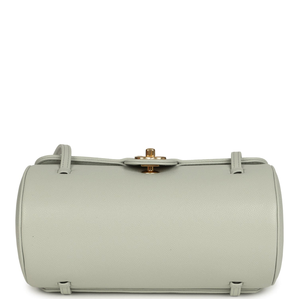 Chanel Preppy Coco Bowling Bag Light Green Shiny Caviar Brushed Gold Hardware
