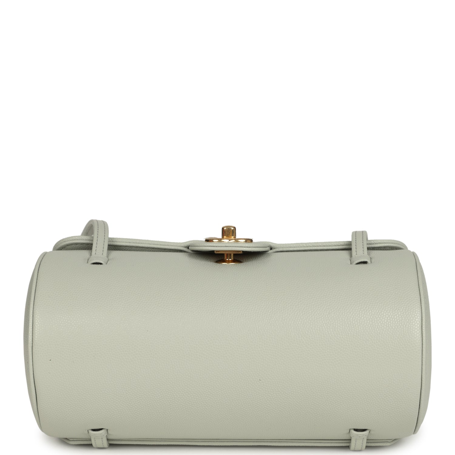 Chanel Preppy Coco Bowling Bag Light Green Shiny Caviar Brushed Gold Hardware