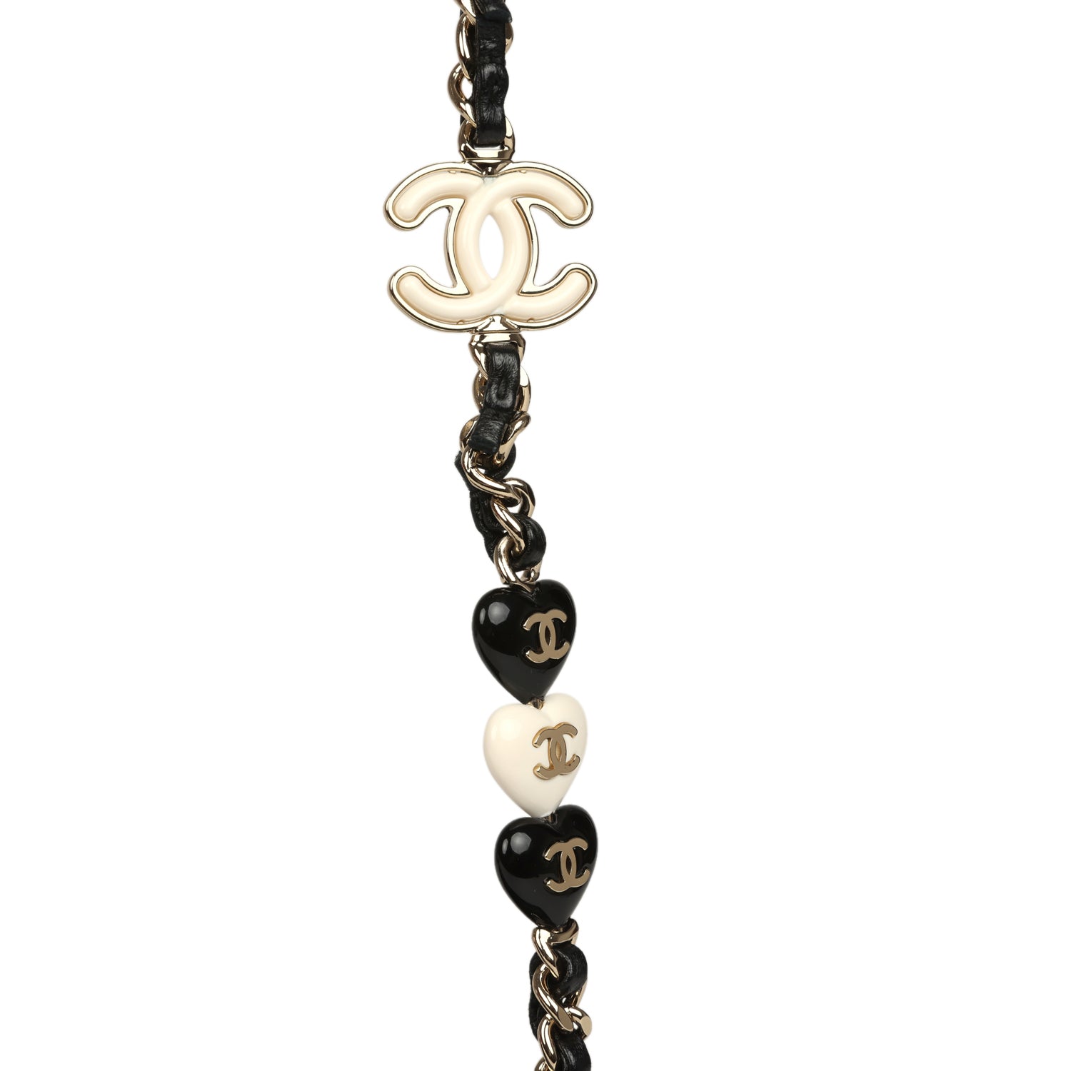 Pre-owned Chanel Heart Charms Mini Square Flap Bag Black Lambskin Enamel Light Gold Hardware