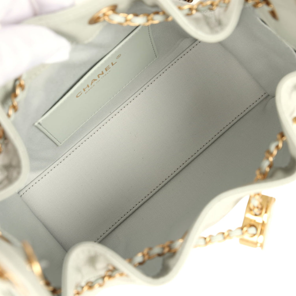 Chanel Mini 25 Hobo Bag Light Green Caviar Antique Gold Hardware