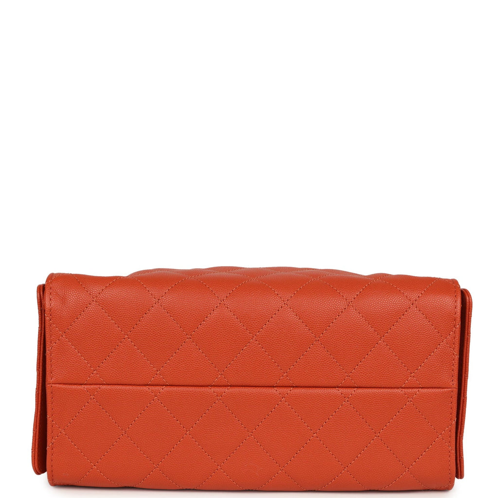 Chanel Small 25 Hobo Bag Dark Orange Caviar Antique Gold Hardware