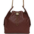Chanel Medium 25 Hobo Bag Brown Caviar Antique Gold Hardware