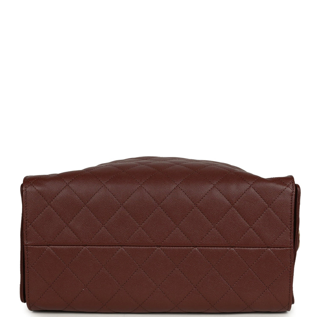 Chanel Medium 25 Hobo Bag Brown Caviar Antique Gold Hardware