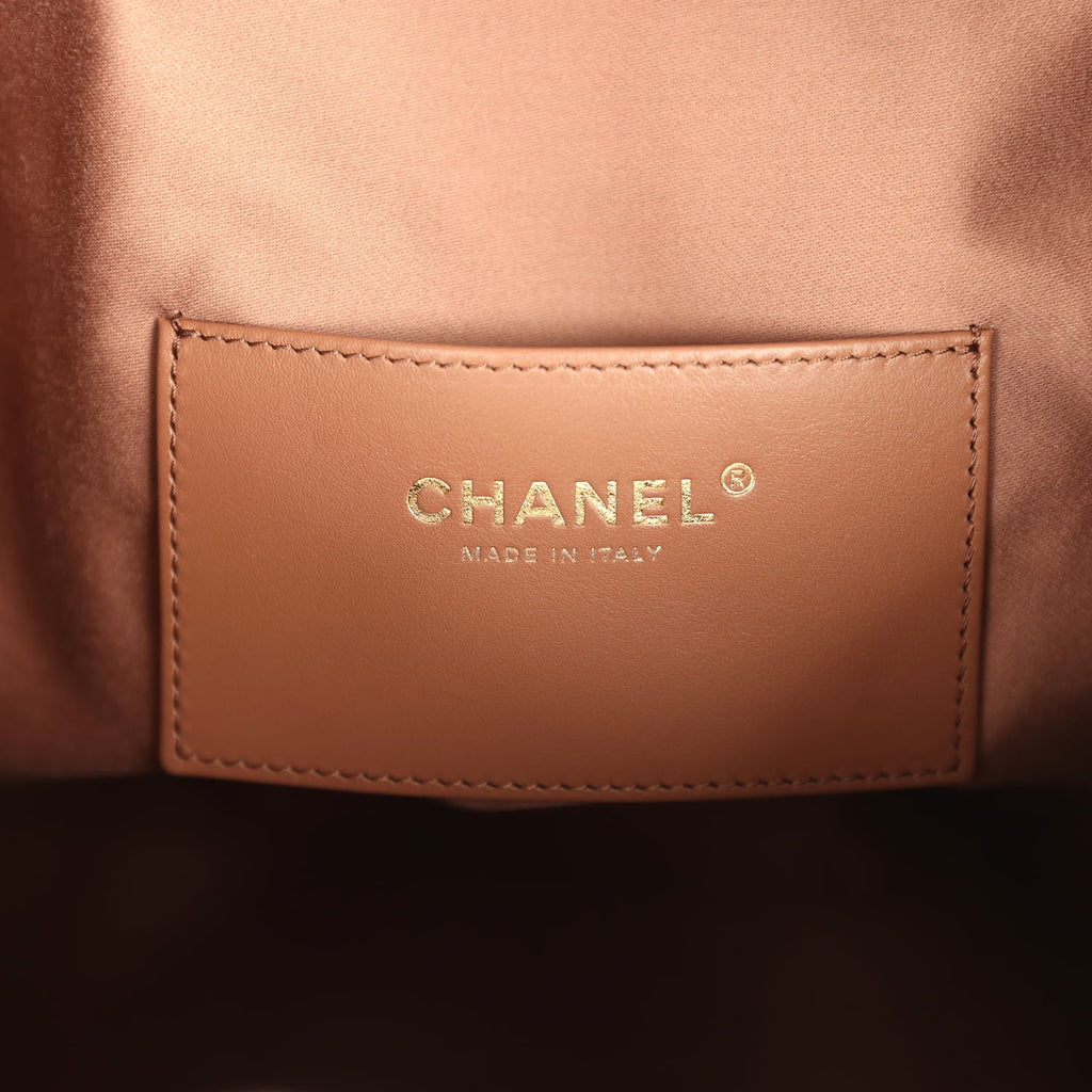 Chanel Medium 25 Hobo Bag Brown Caviar Antique Gold Hardware