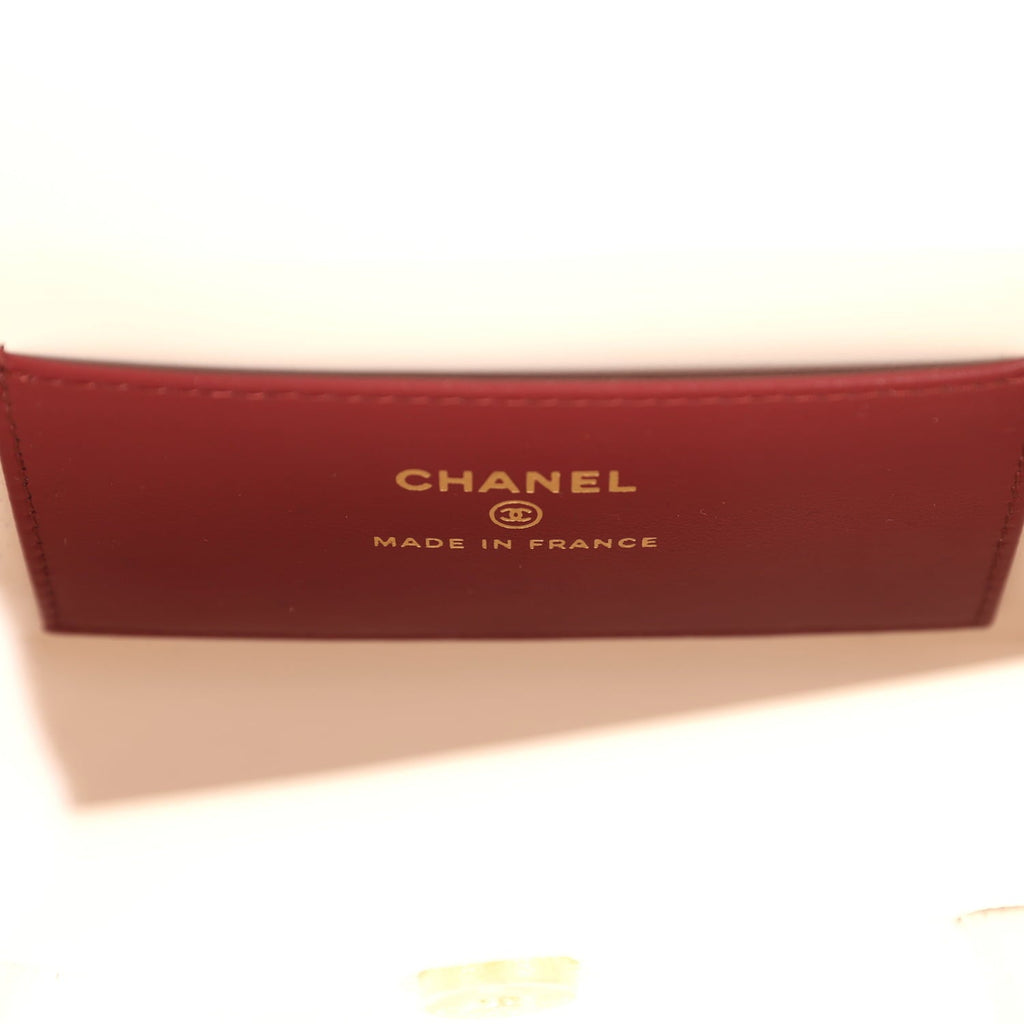 Chanel Mini Preppy Coco Clutch with Straps White Shiny Caviar Brushed Gold Hardware
