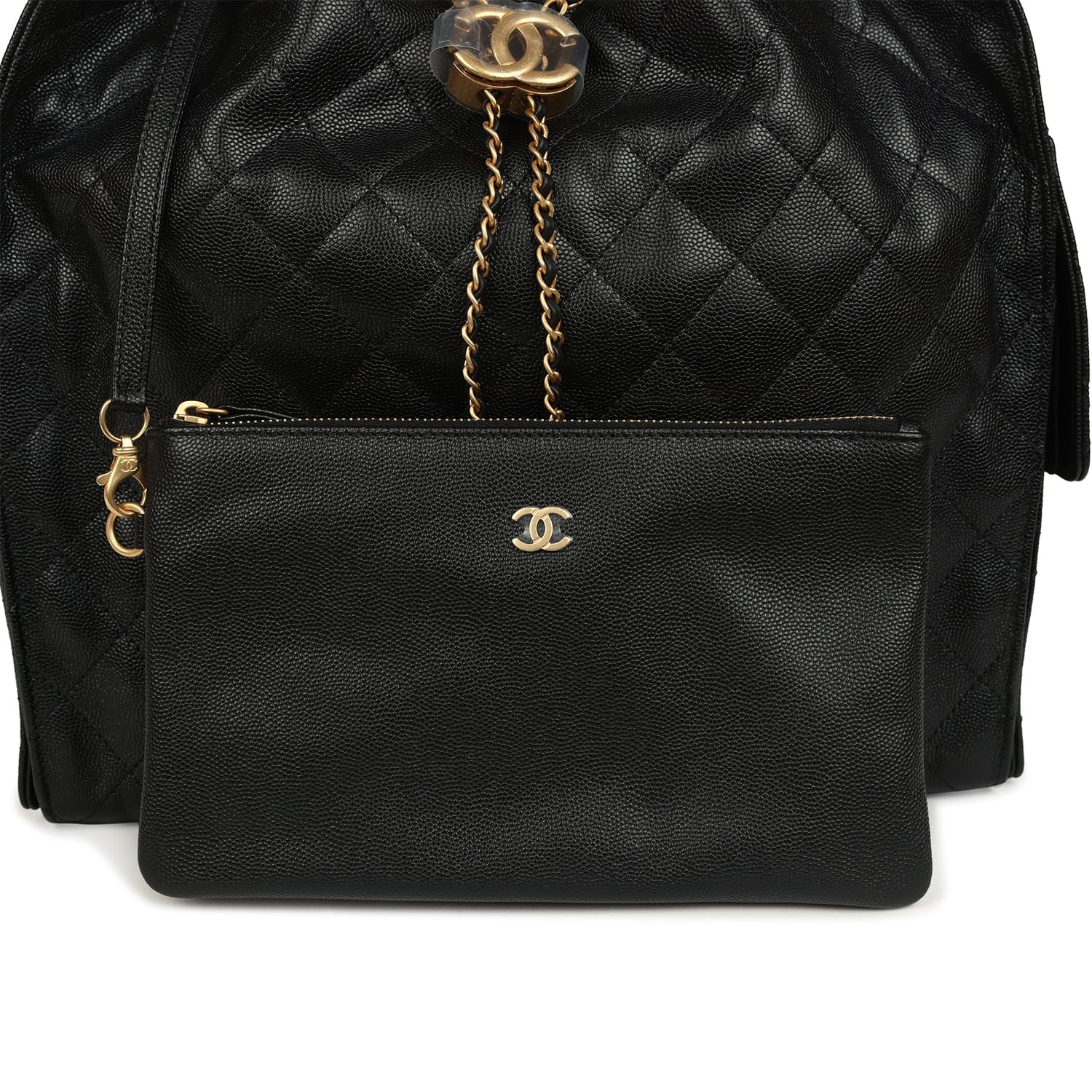 Chanel Medium 25 Hobo Bag Black Caviar Antique Gold Hardware