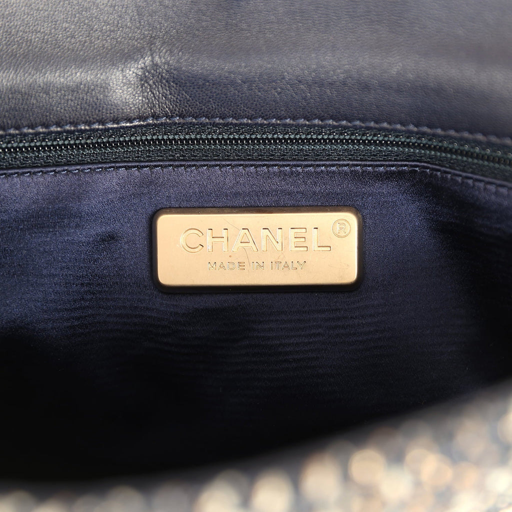 Chanel Small Westminster Pearl Flap Bag Black, Gold, White Tweed Brushed Gold Hardware