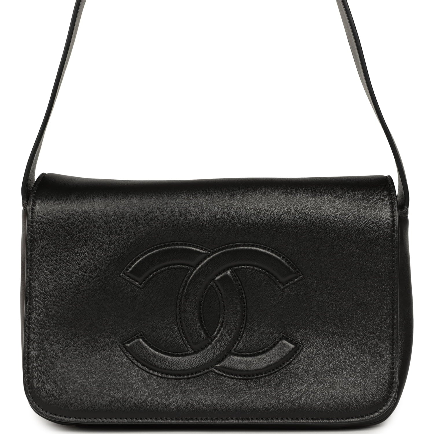 Chanel CC Messenger Bag Black Lambskin Gold Hardware