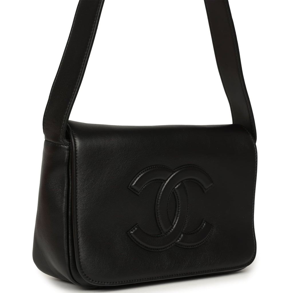 Chanel CC Messenger Bag Black Lambskin Gold Hardware