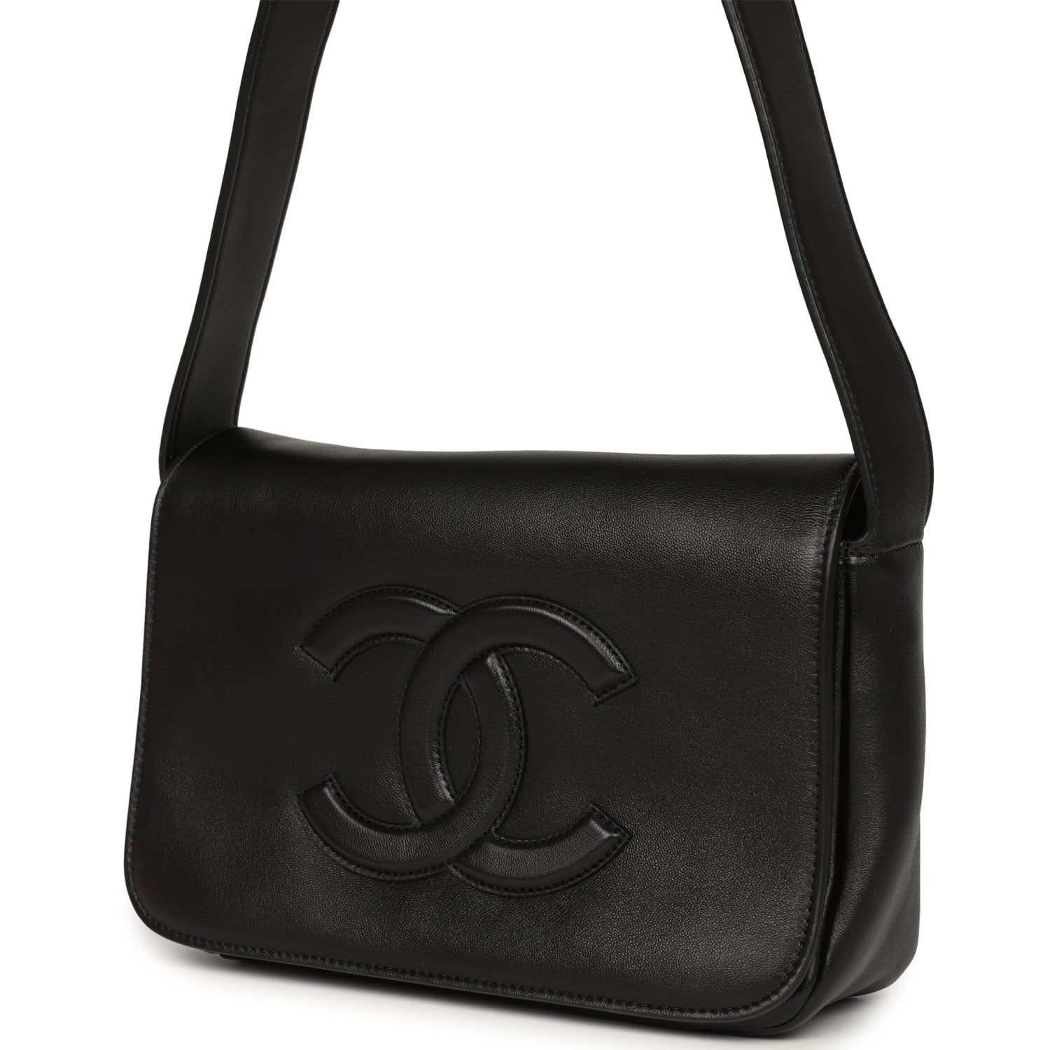 Chanel CC Messenger Bag Black Lambskin Gold Hardware