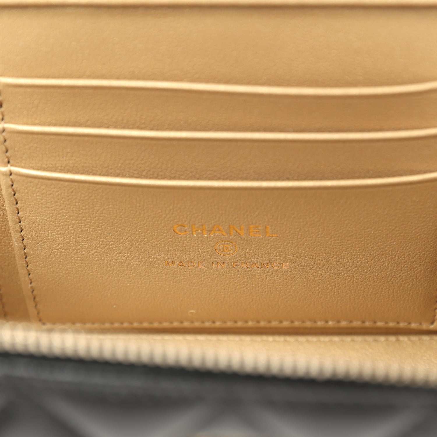 Chanel Small Pearl Crush Vanity Case Black Lambskin Brushed Gold Hardware