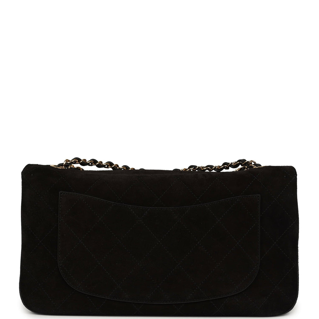 Chanel Maxi "Souplissimo" Small Flap Bag Black Suede Gold Hardware