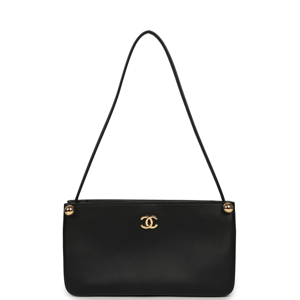 Chanel "Chic Studs" Clutch Bag Black Lambskin Gold Hardware
