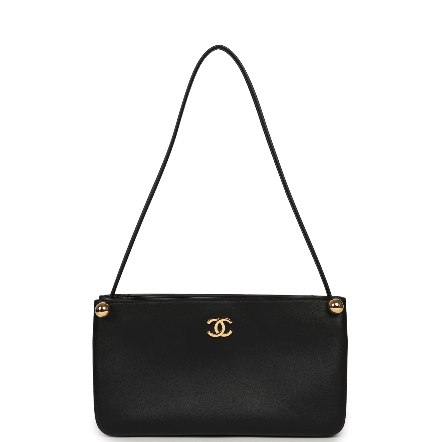 Chanel "Chic Studs" Clutch Bag Black Lambskin Gold Hardware
