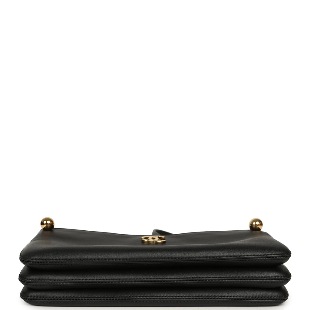 Chanel "Chic Studs" Clutch Bag Black Lambskin Gold Hardware