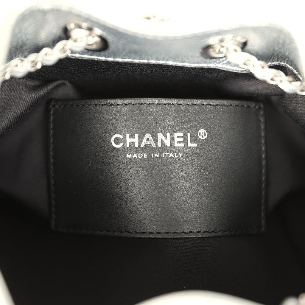 Chanel Mini 25 Hobo Bag Metallic Silver Caviar Silver Hardware