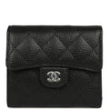 Chanel Small Classic Flap Wallet Black Shiny Caviar Silver Hardware