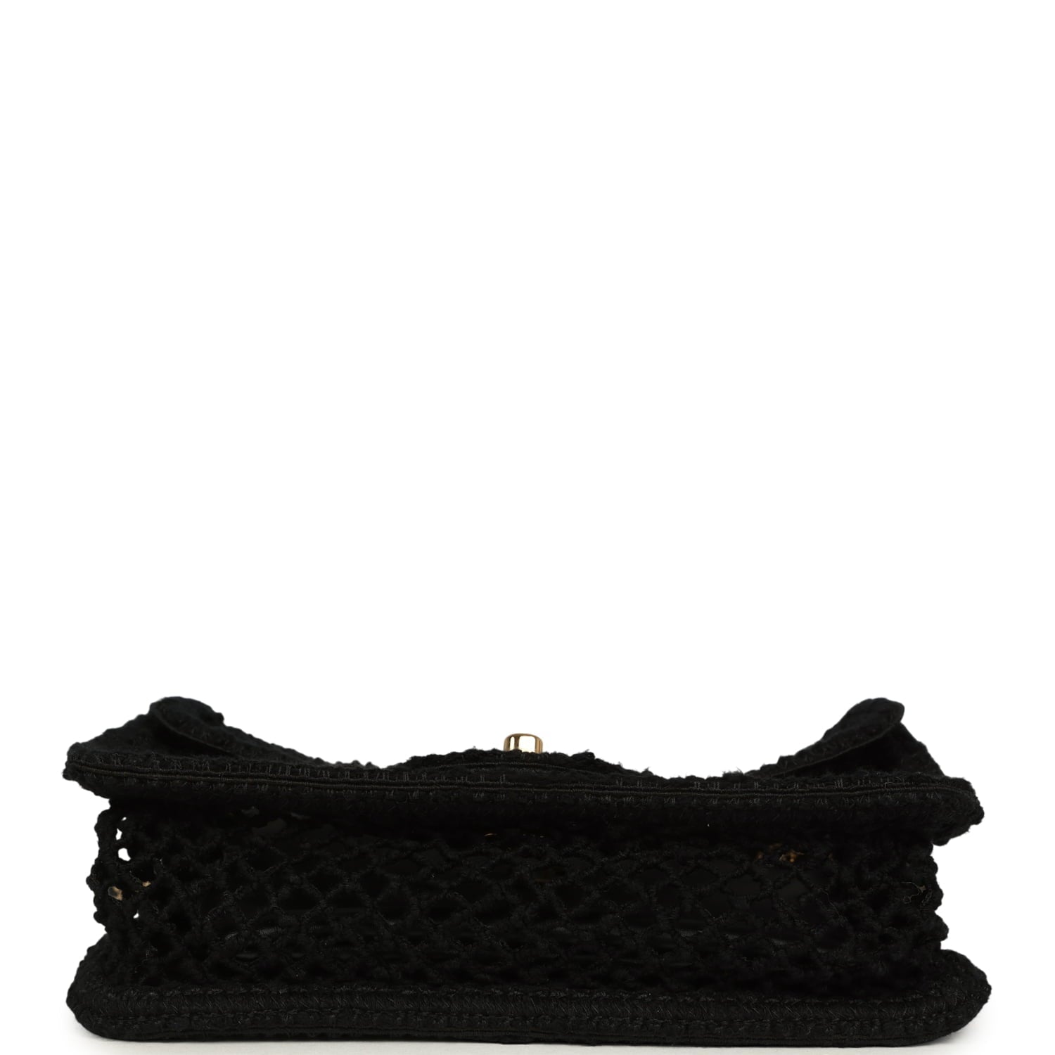 Chanel Small Coco Beach Macrame Flap Bag Black Mesh Gold Hardware