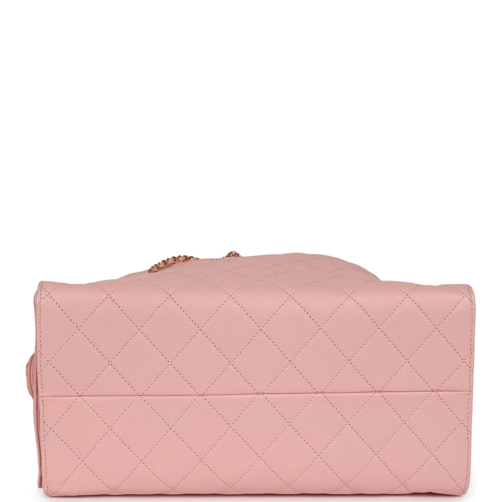 Chanel Medium 25 Hobo Bag Light Pink Caviar Antique Gold Hardware