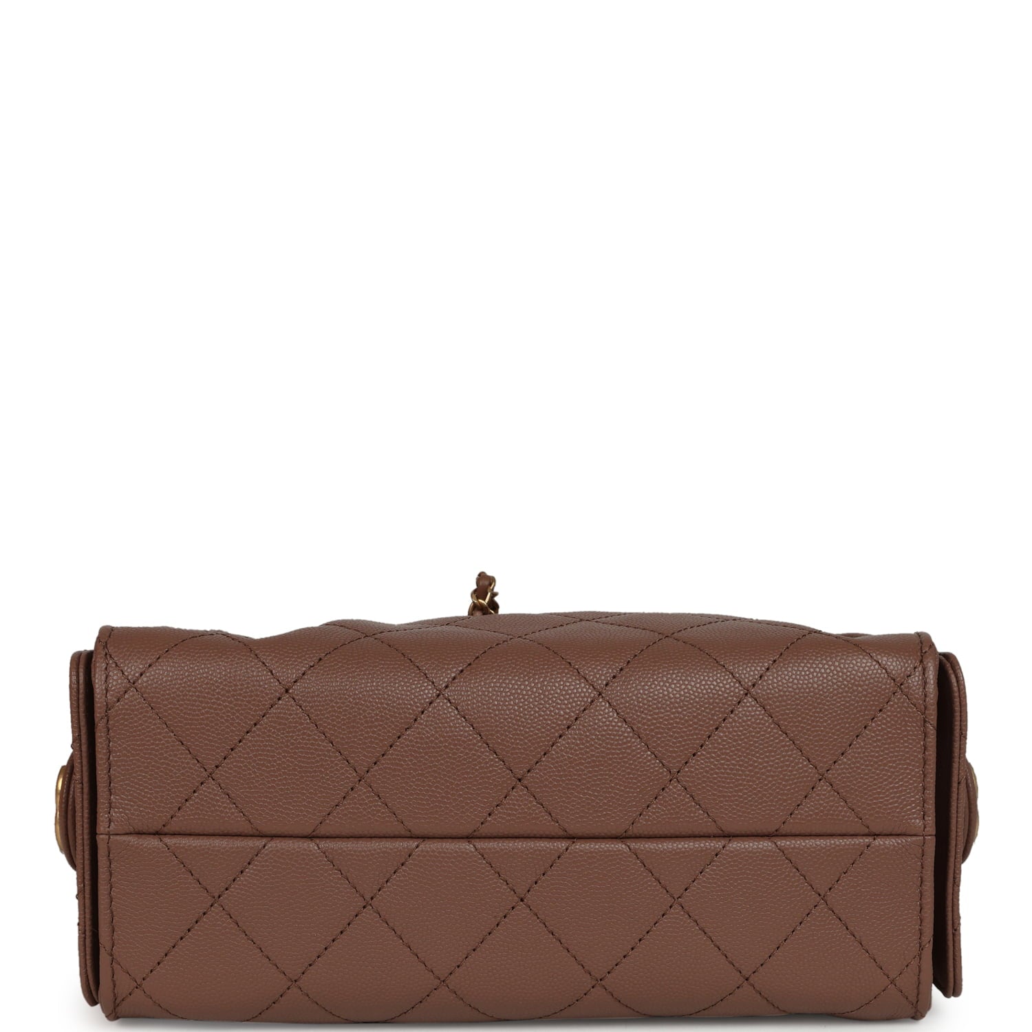 Chanel Mini 25 Hobo Bag Brown Caviar Antique Gold Hardware