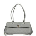 Chanel Small "Urban Essential" East West Shopping Tote Light Grey Caviar Gold Hardware