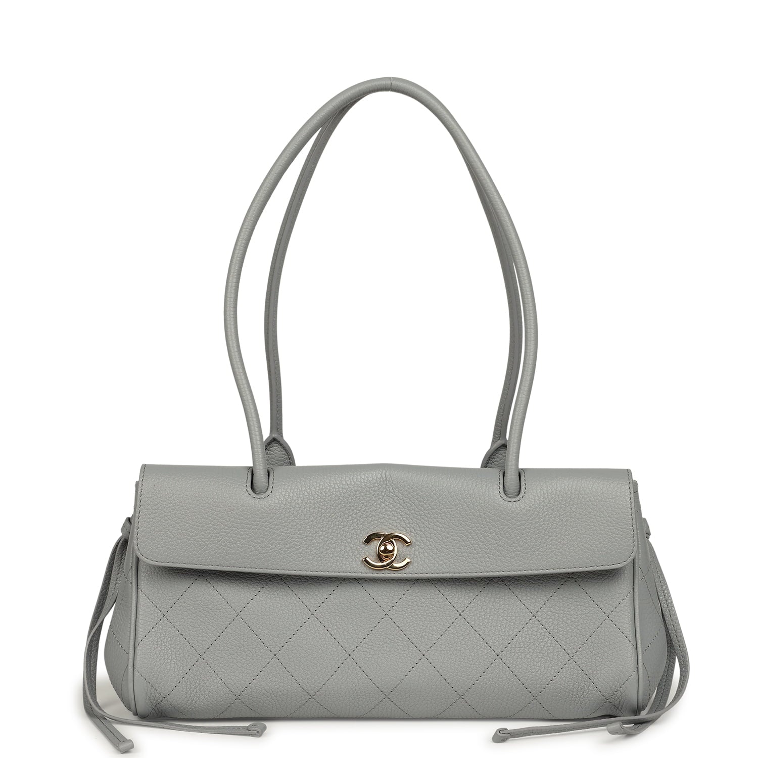 Chanel Small "Urban Essential" East West Shopping Tote Light Grey Caviar Gold Hardware