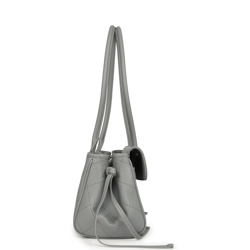 Chanel Small "Urban Essential" East West Shopping Tote Light Grey Caviar Gold Hardware