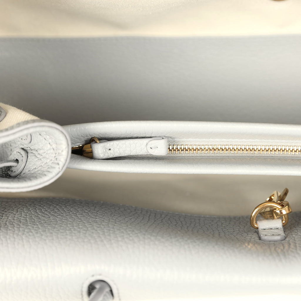 Chanel Small "Urban Essential" East West Shopping Tote Light Grey Caviar Gold Hardware