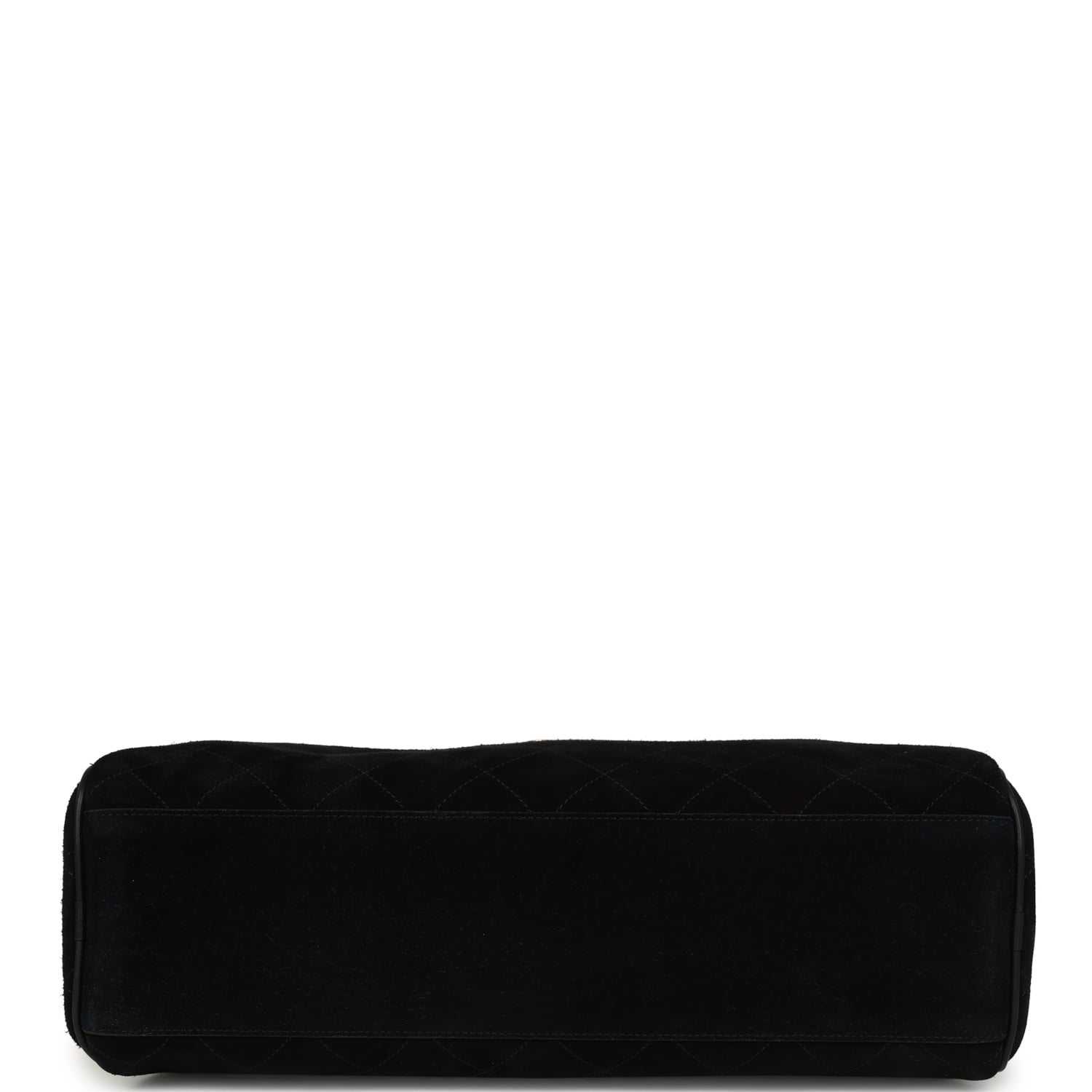 Chanel Large "Perfect Bowling" Bag Black Suede Gold Hardware