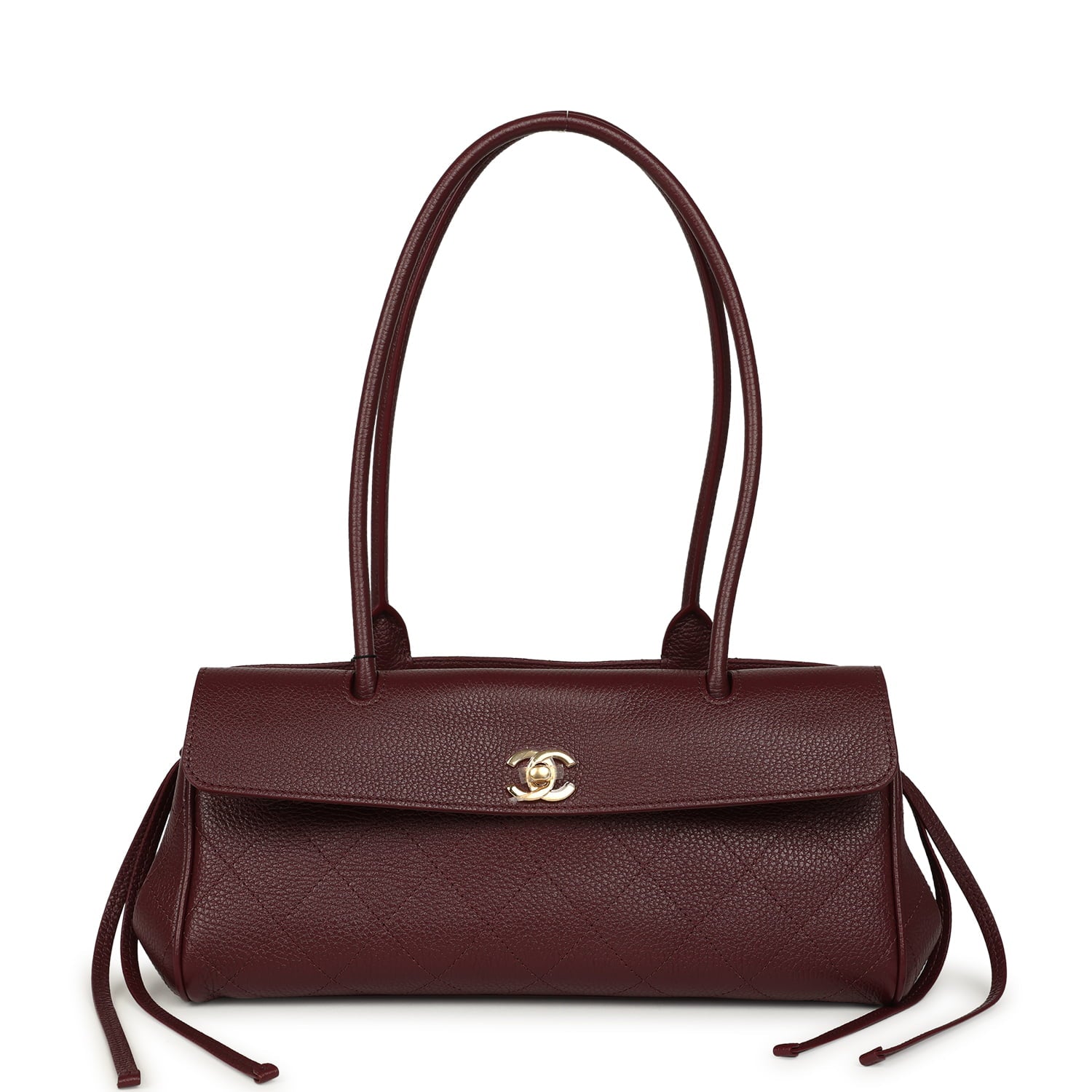 Chanel Small "Urban Essential" East West Shopping Tote Dark Burgundy Caviar Gold Hardware