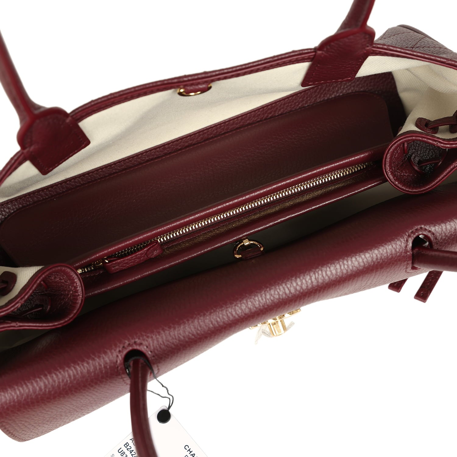 Chanel Small "Urban Essential" East West Shopping Tote Dark Burgundy Caviar Gold Hardware