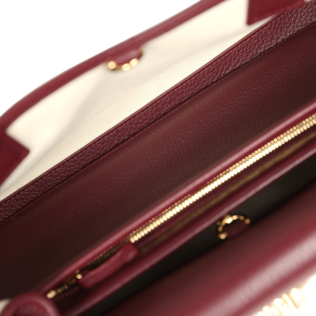 Chanel Small "Urban Essential" East West Shopping Tote Dark Burgundy Caviar Gold Hardware