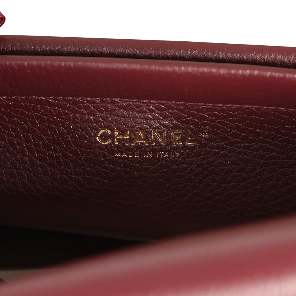 Chanel Small "Urban Essential" East West Shopping Tote Dark Burgundy Caviar Gold Hardware