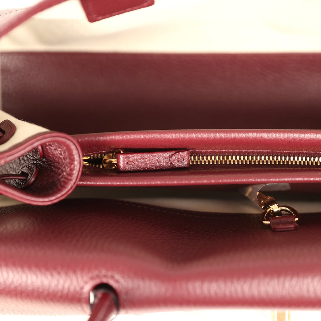 Chanel Small "Urban Essential" East West Shopping Tote Dark Burgundy Caviar Gold Hardware