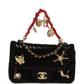 Chanel Small Coco Beach Macrame Charms Flap Bag Black Mesh Gold Hardware