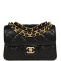 Chanel Mini "CC Vibe" Flap Bag Black Shiny Caviar Brushed Gold Hardware
