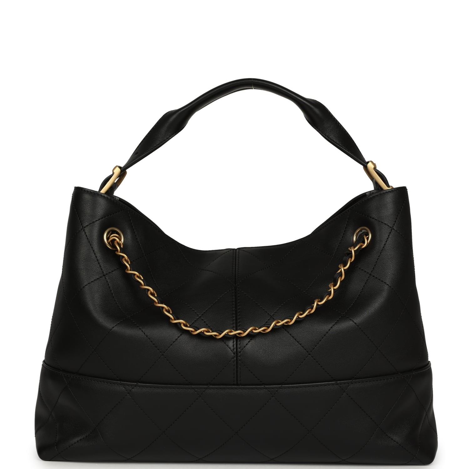 Chanel Small Coco Hobo Bag Black Calfskin Antique Gold Hardware