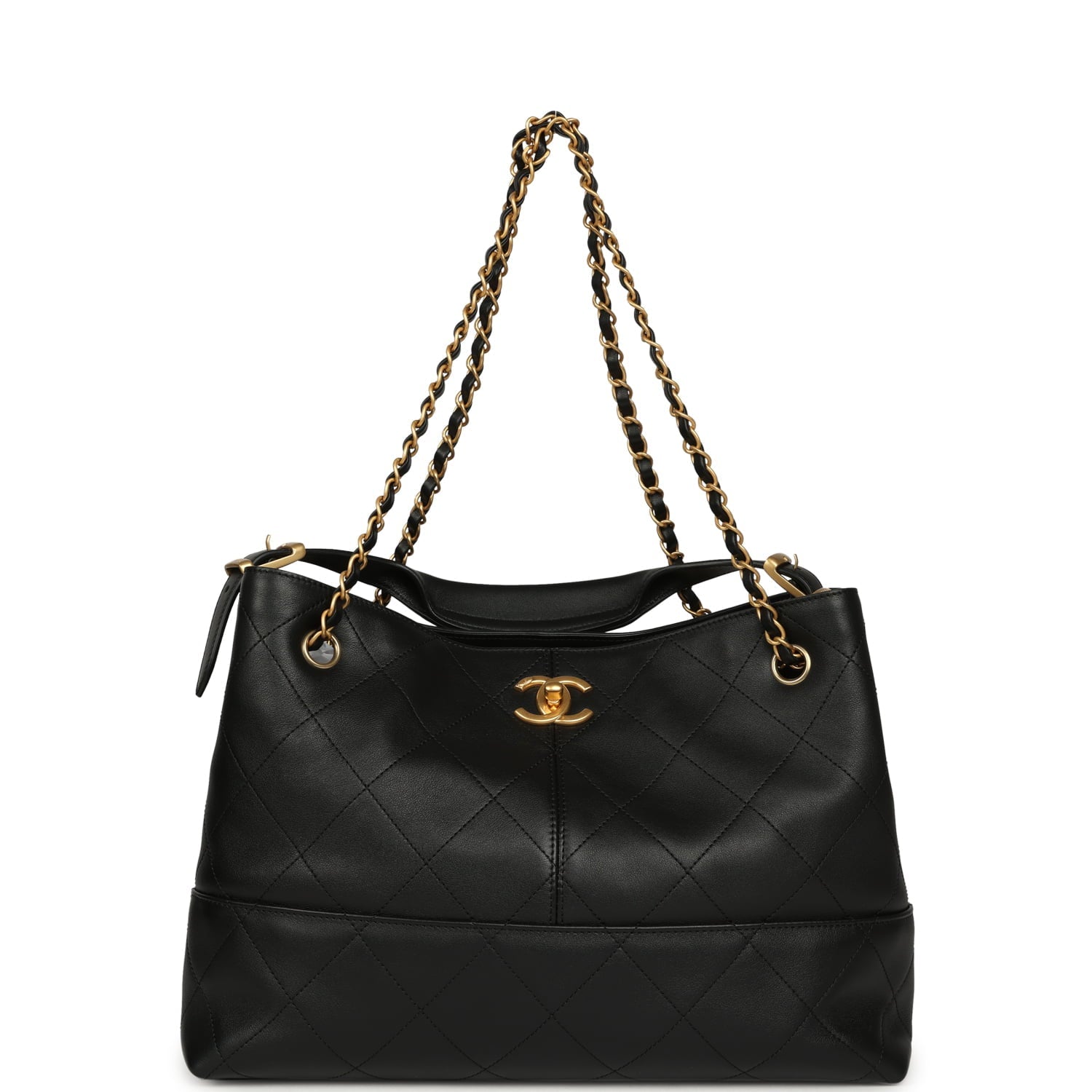 Chanel Small Coco Hobo Bag Black Calfskin Antique Gold Hardware