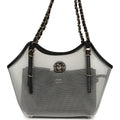 Chanel Small Coco Beach Shopping Bag Transparent Mesh and Black Calfskin Light Gold Hardware