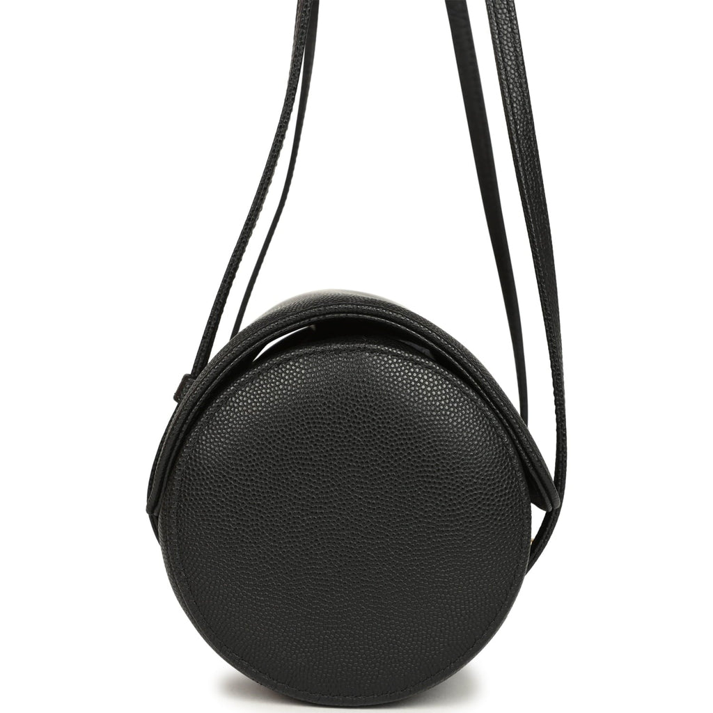 Chanel Preppy Coco Bowling Bag Black Shiny Caviar Brushed Gold Hardware