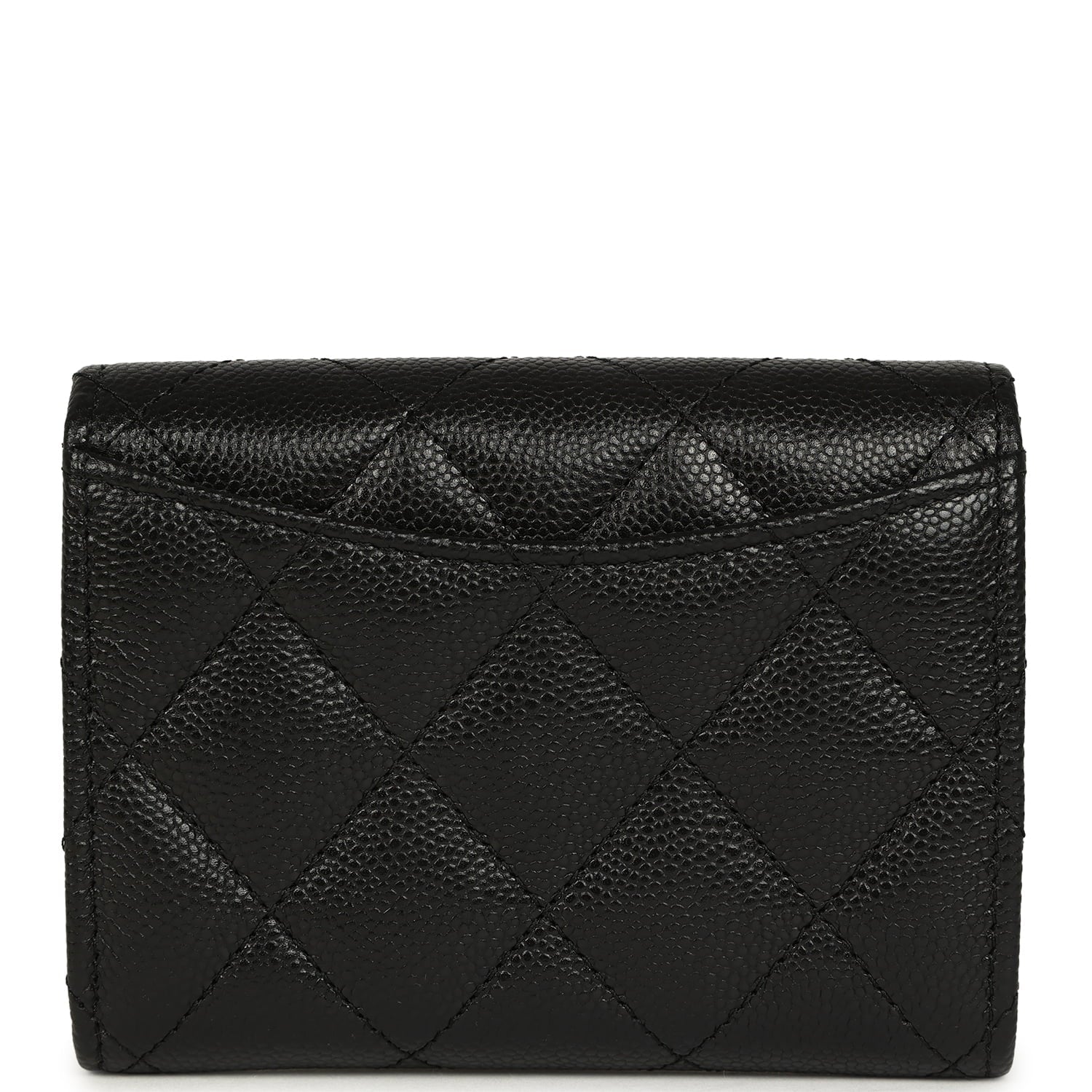 Chanel Classic  Holder Wallet Black Shiny Caviar Light Gold Hardware