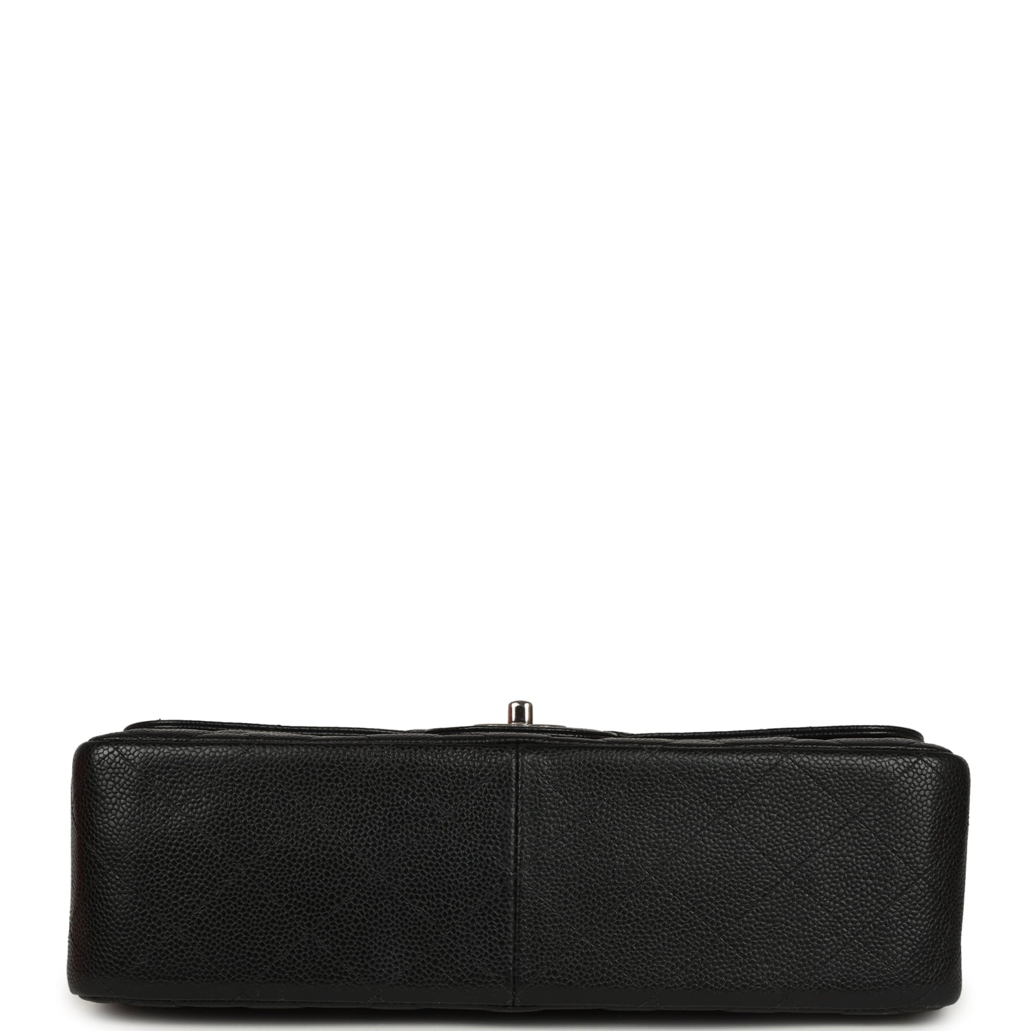 Pre-owned Chanel Jumbo Classic Double Flap Bag Black Caviar Silver Hardware