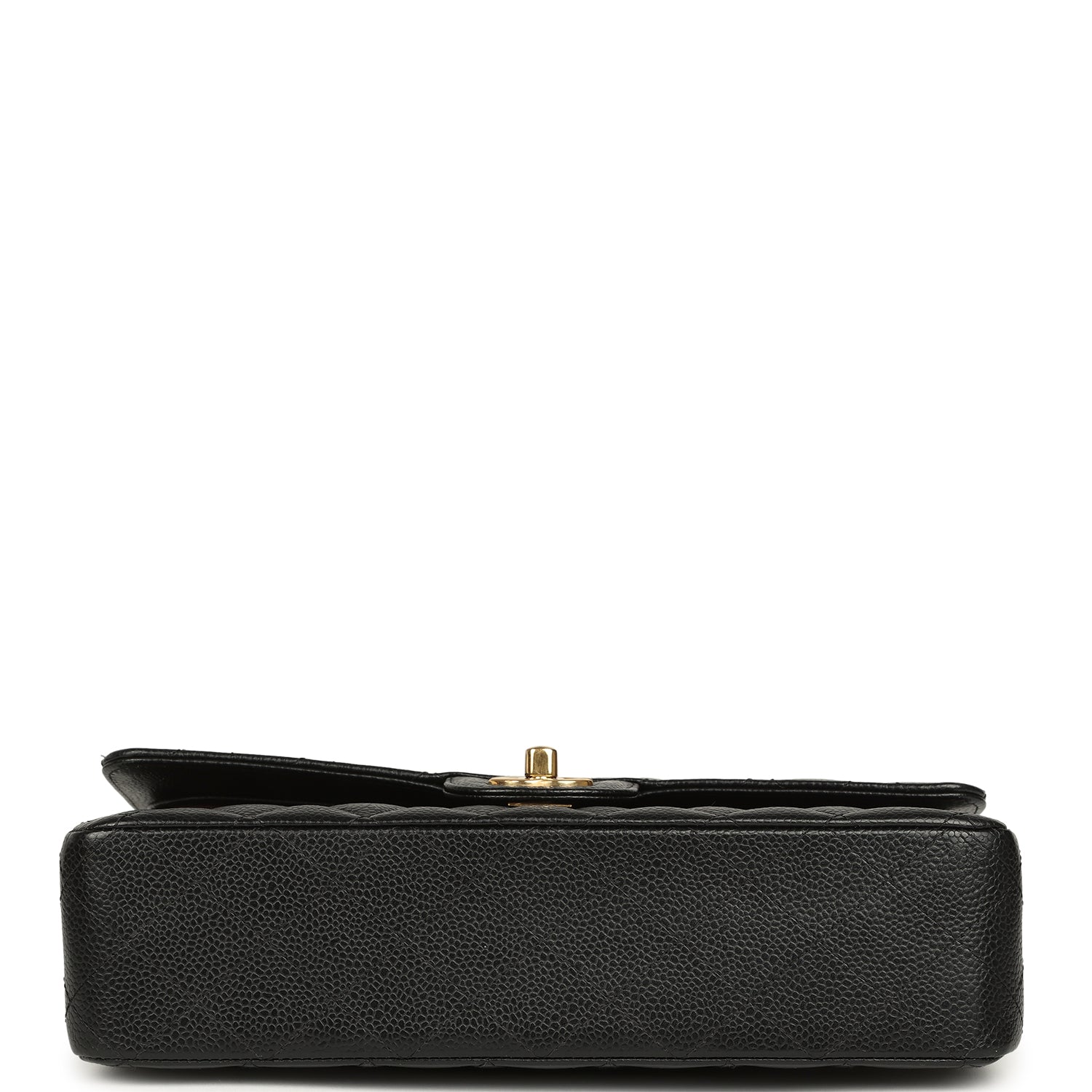 Pre-owned Chanel Medium Classic Double Flap Black Caviar Gold Hardware
