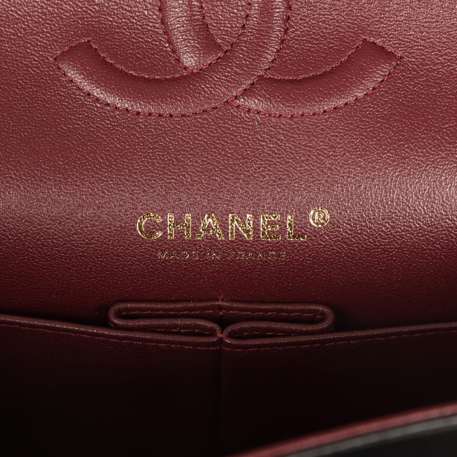Pre-owned Chanel Medium Classic Double Flap Bag Black Lambskin Gold Hardware