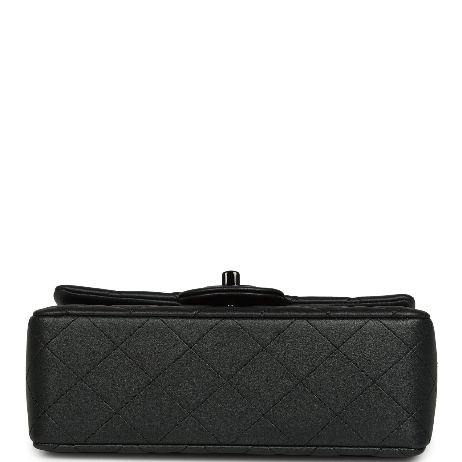 Chanel Mini Classic Rectangular Flap Bag So Black Iridescent Lambskin Black Hardware