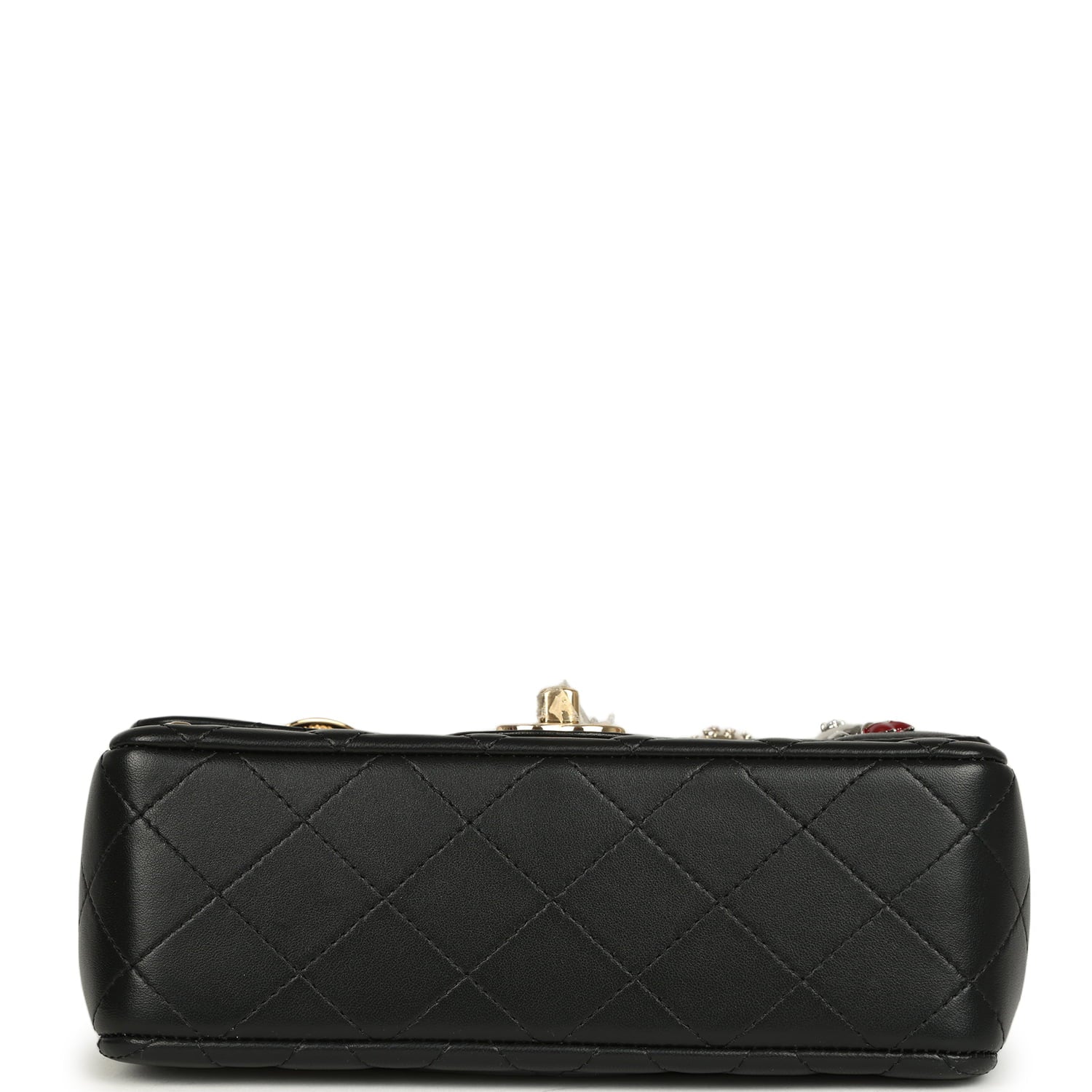 Chanel Mini Classic "Space Charms" Rectangular Flap Bag Black Lambskin Gold Hardware