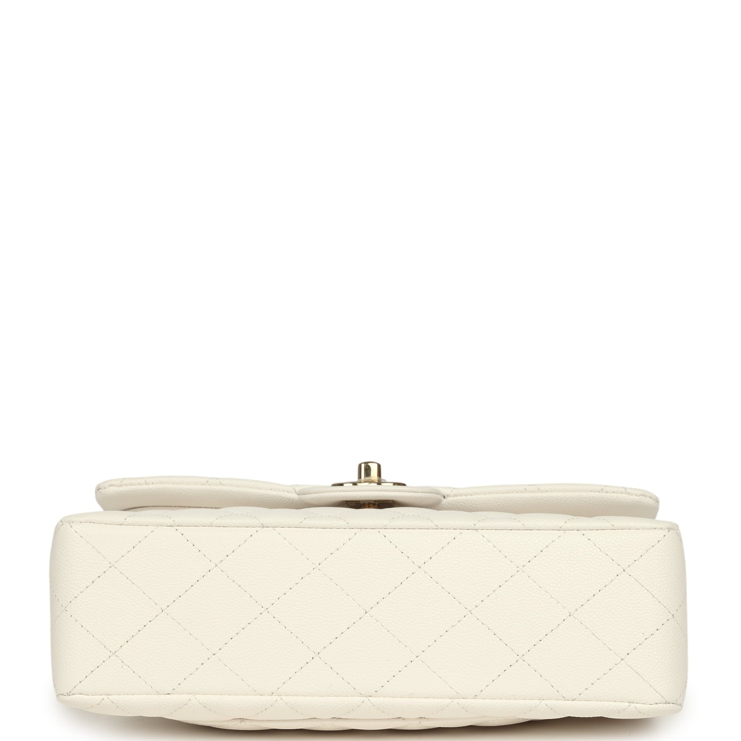 Chanel Small Classic Double Flap Bag Off White Shiny Caviar Light Gold Hardware