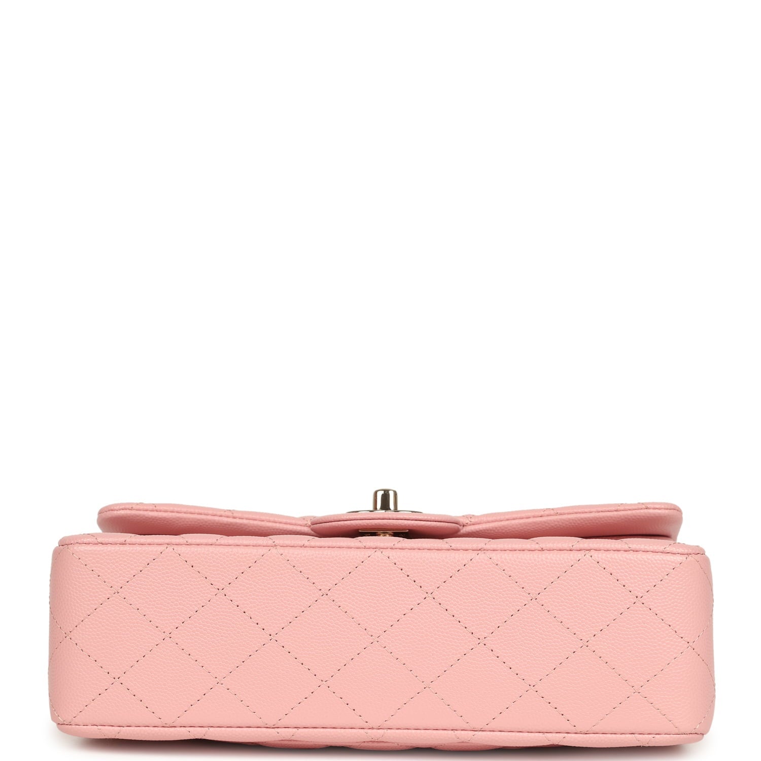 Pre-owned Chanel Small Classic Double Flap Bag Pink Shiny Caviar Light Gold Hardware