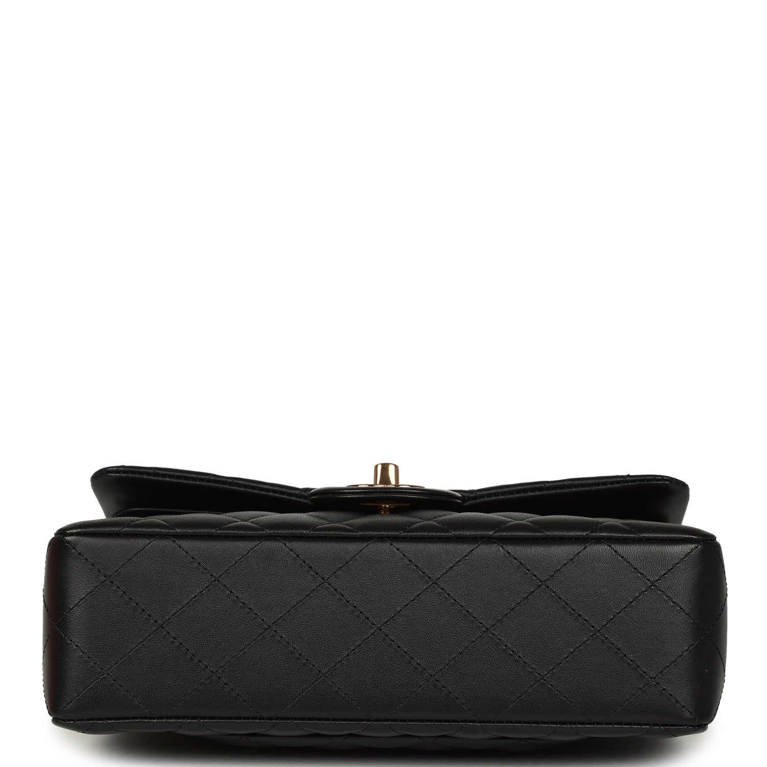 Chanel Small Classic Double Flap Bag Black Lambskin Rose Gold Hardware